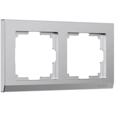 Изображение Рамка на 2 поста Stark (серебряный матовый) W0021865