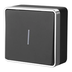 Изображение Выключатель одноклавишный с подсветкой Gallant (черный/хром) W5010135